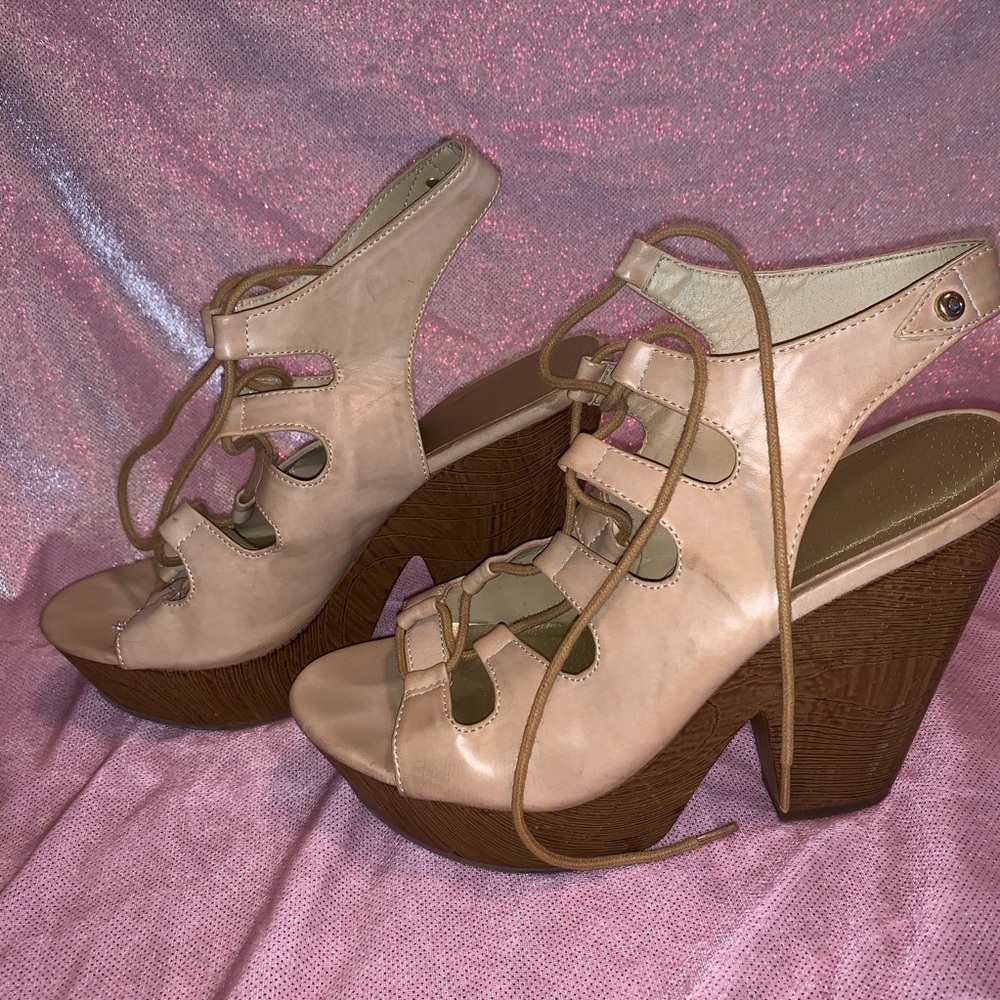 Tan wedge sandals!